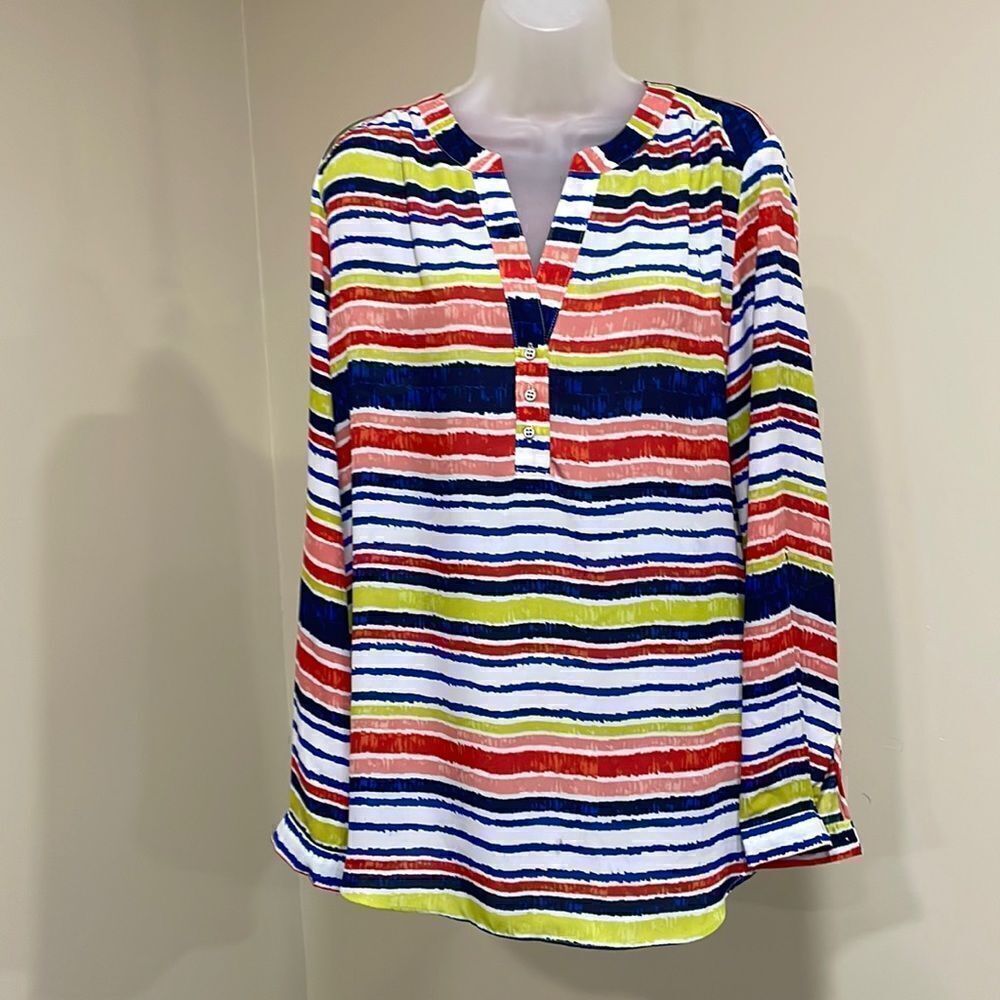 NWOT New Directions striped blouse.  Size L large 12/14